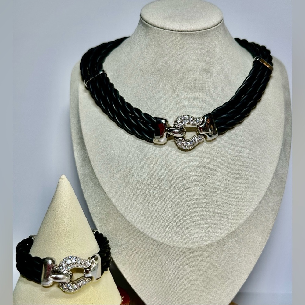 Belle Etoile Lasso Collection 925 Silver 17” Necklace & Bracelet 7” Set Lot#3L